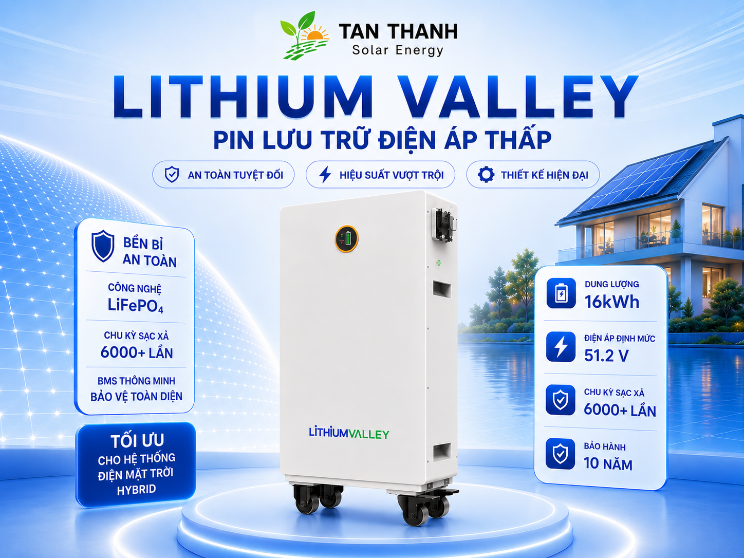 Pin Lưu Trữ Điện Áp Thấp Lithium Valley W16-5A