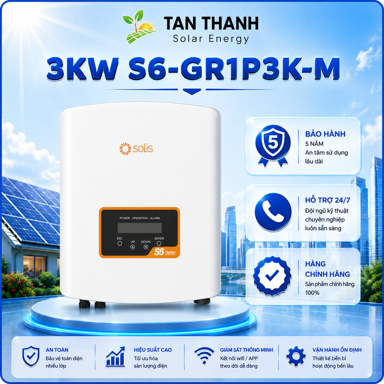 Inverter Mini Solis S6-GR1P3K-M - Inverter solis 1 pha 3KW