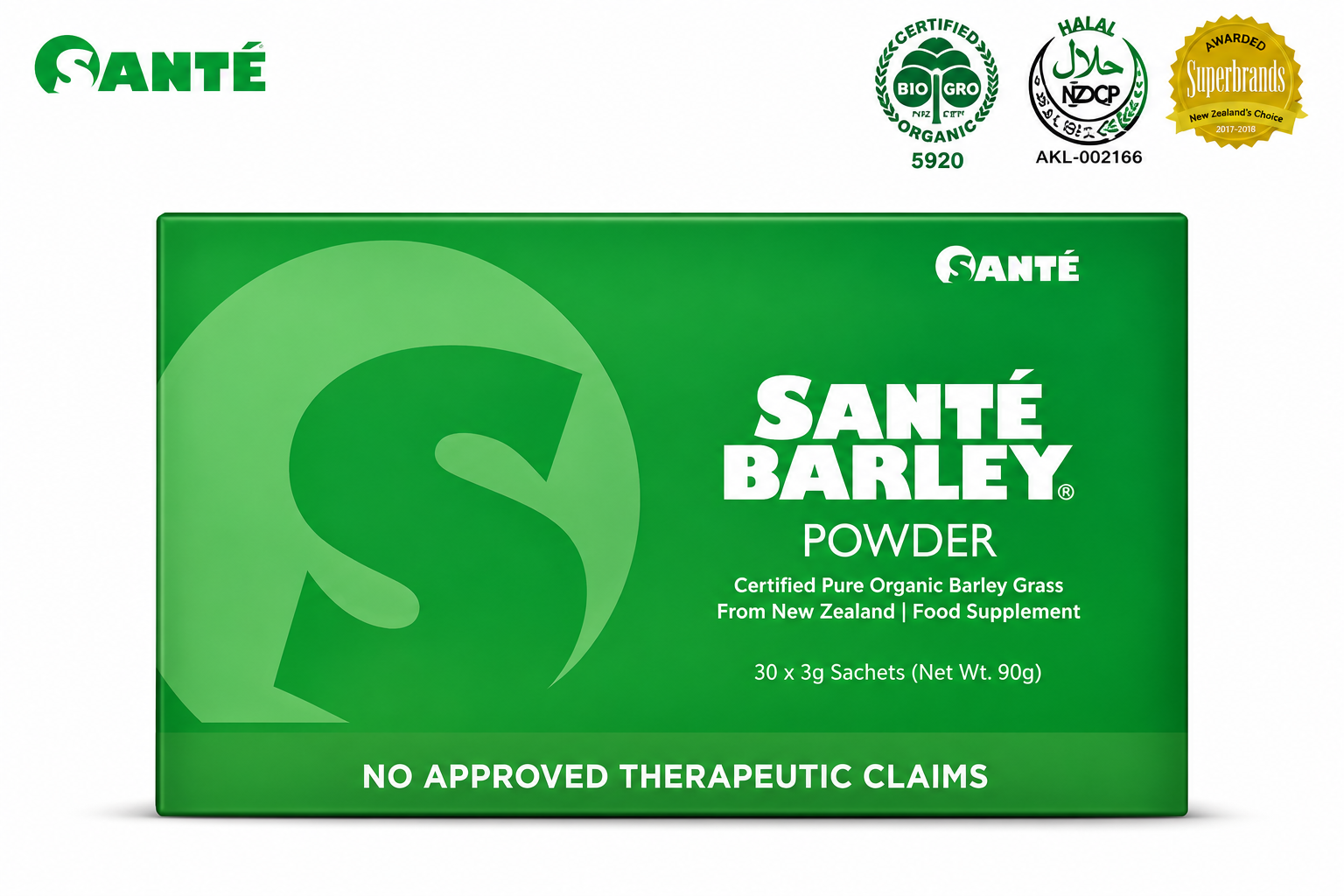 Sante Barley Box with Stevia  30 Sachets