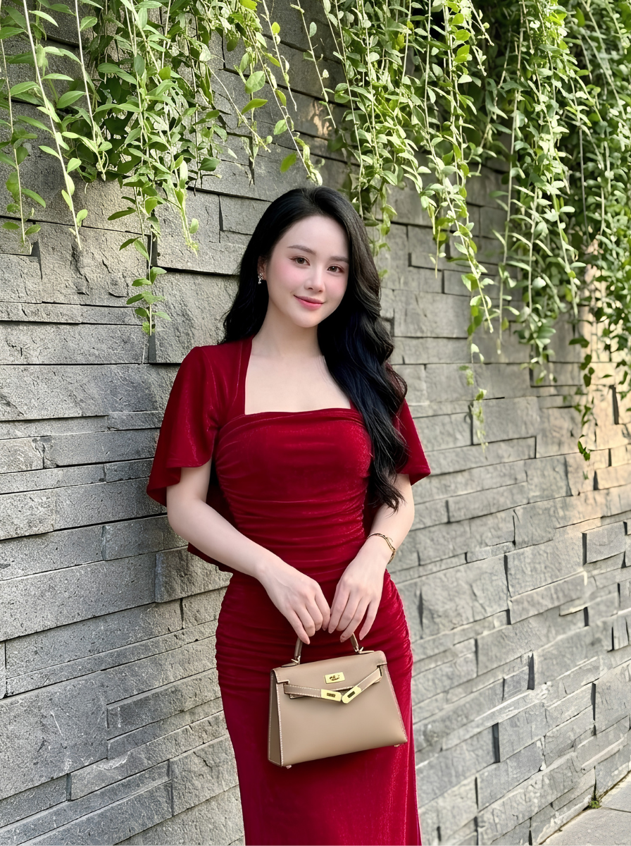 G63 - Đầm Cổ Vuông Tay Choàng Cánh Tiên Cao Cấp_thumbnail_7