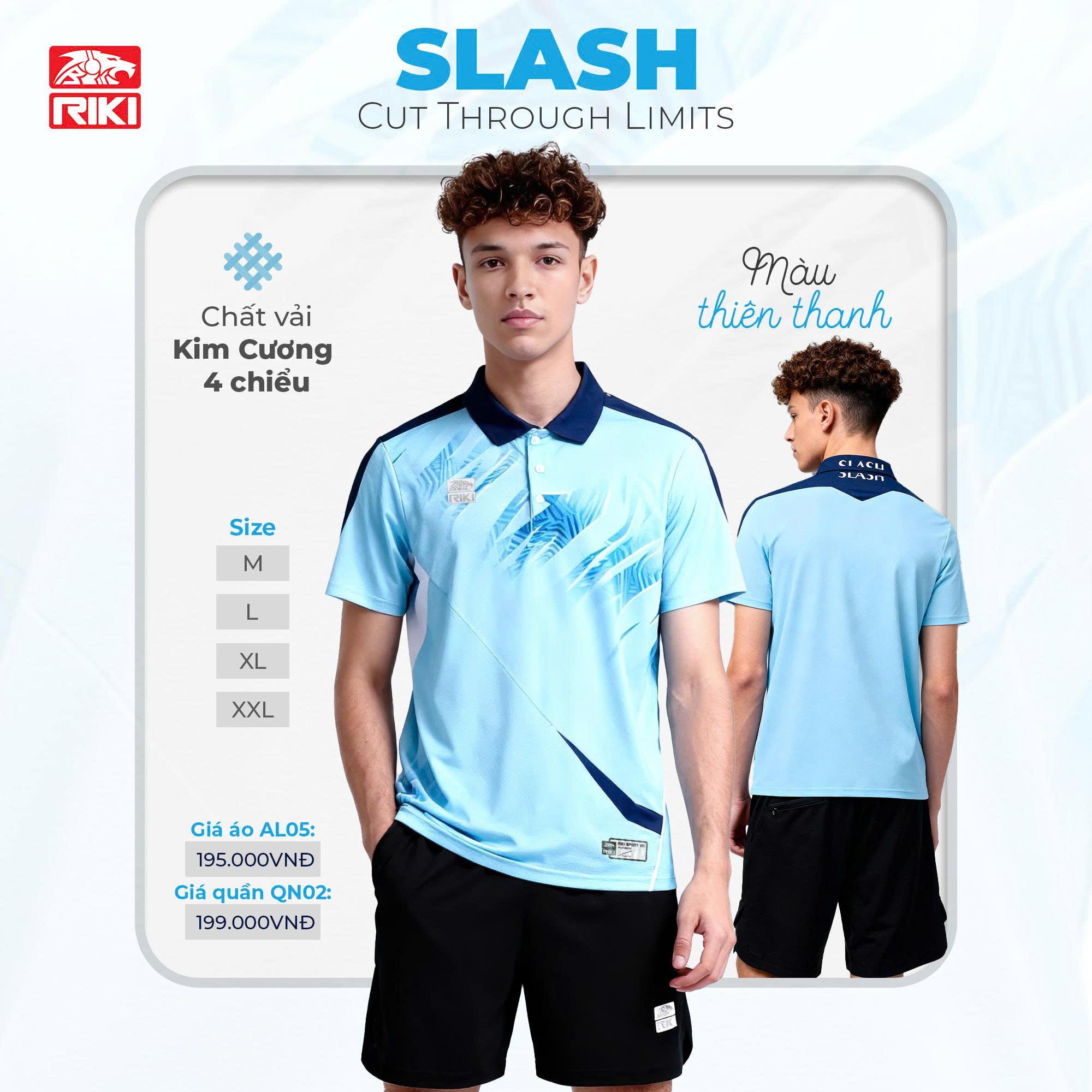 Áo Cầu Lông Pickleball Riki SLASH AL05 Thun Mè Kim Cương 4 Chiều Thể Thao Đương Đại_thumbnail_1