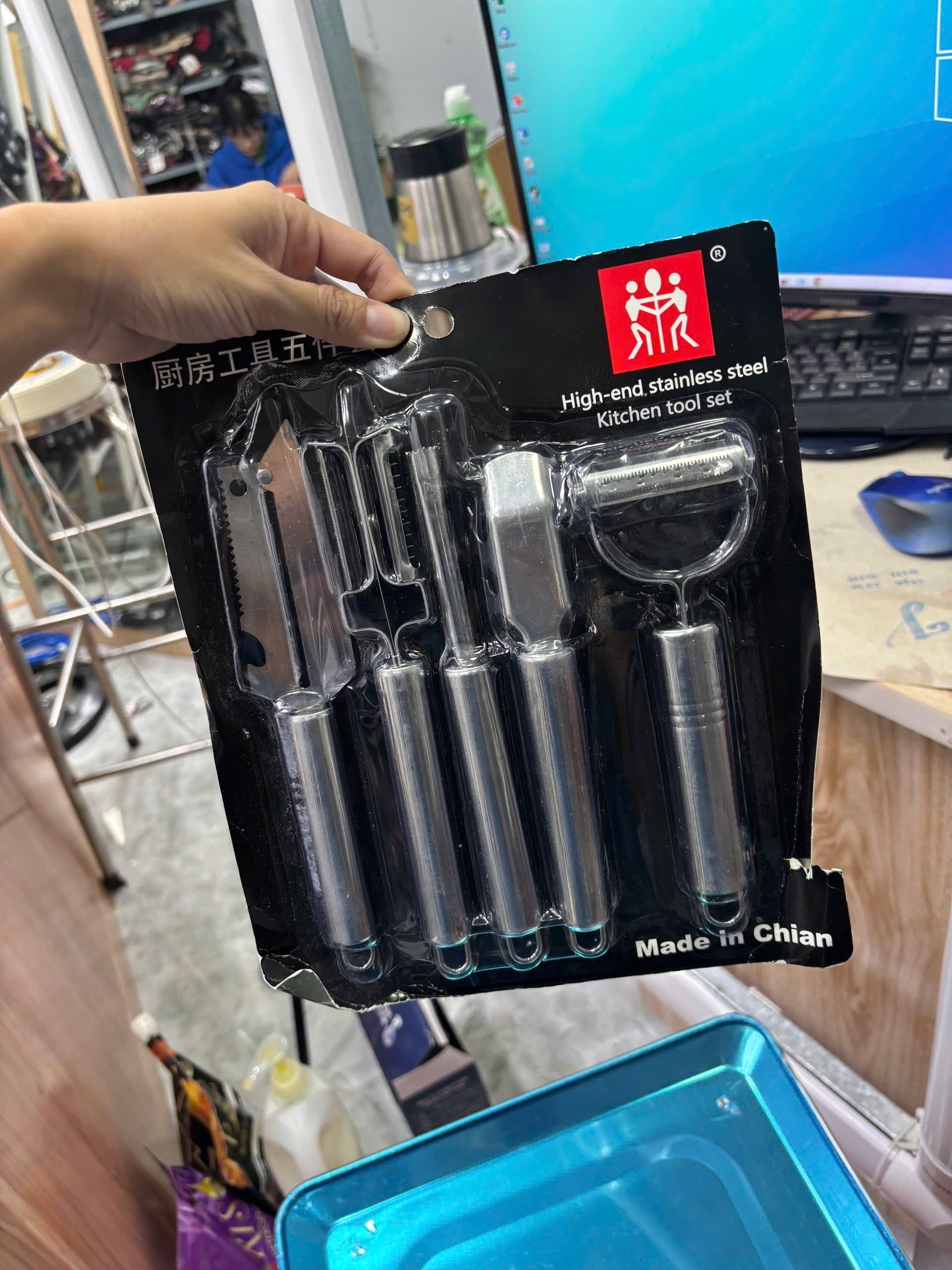 Bộ 5 Món Dao bào Hoa Quả Đa Năng Thép Không Rỉ - Tích Hợp 2 Chức Năng Gọt & Bào Sợi Rau Củ Trái Cây