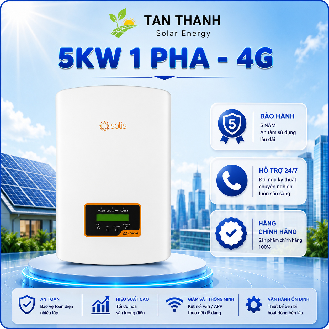 Inverter Solis 5KW 1 pha - 4G