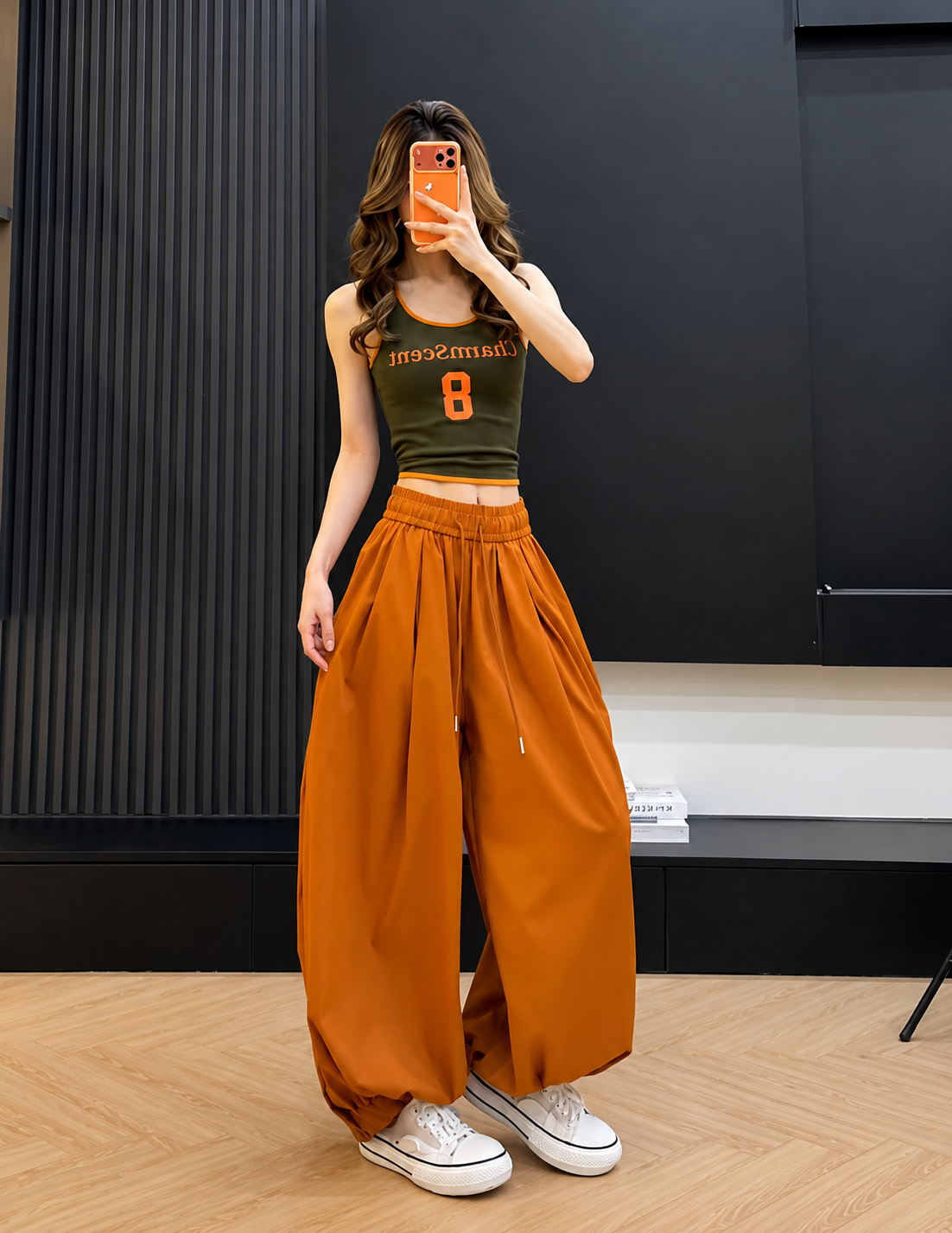 MQ011 - Quần Kaki Nâu Cam Phóng Khoáng