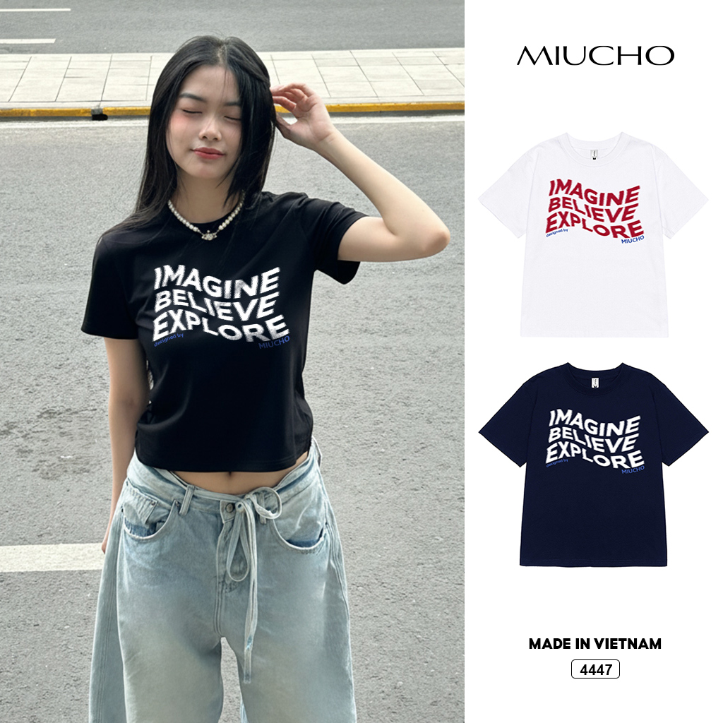 Áo baby tee Hàn Quốc form ôm imagine believe Miucho 4447