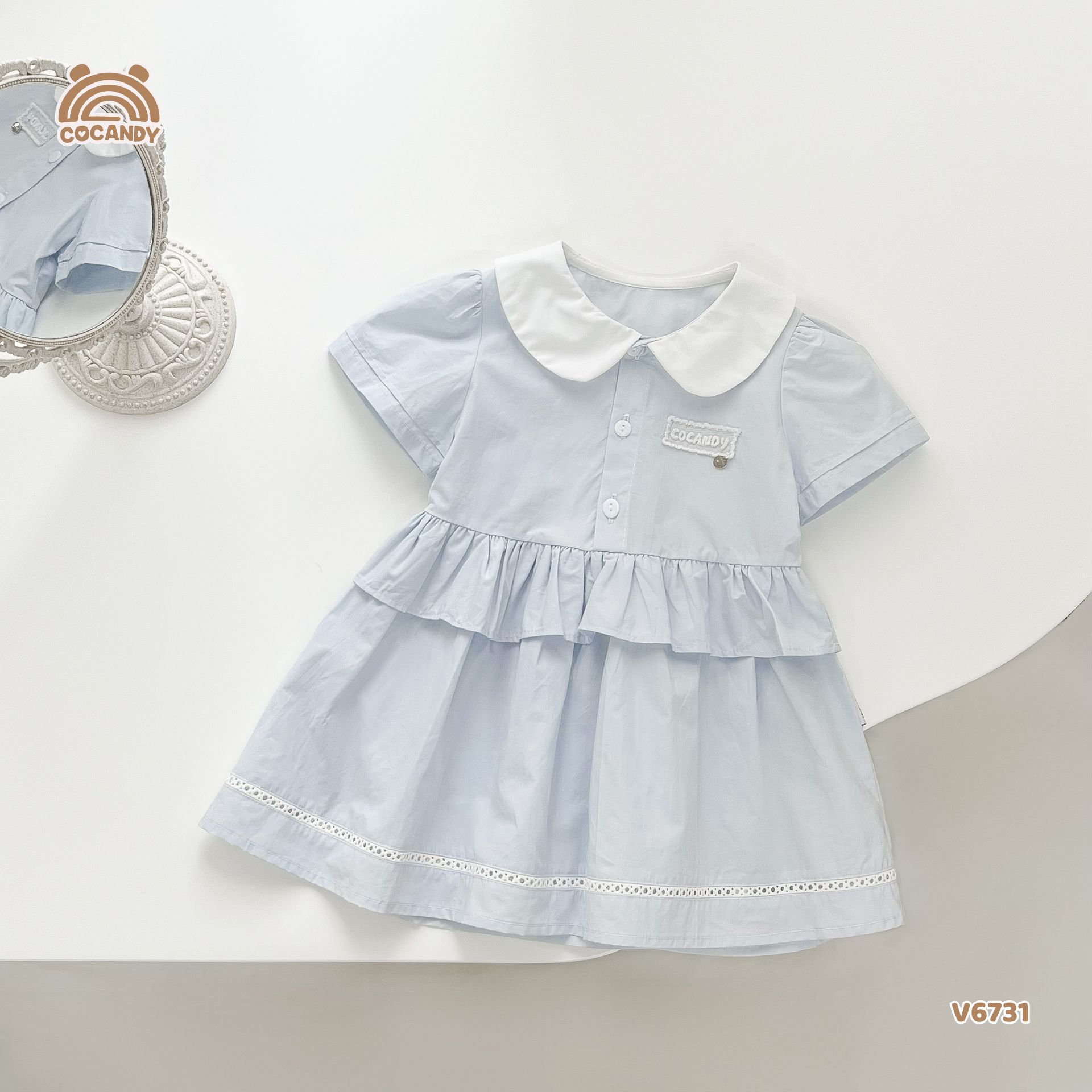 Váy cộc XANH DƯƠNG viền bèo tag ngực_thumbnail_2