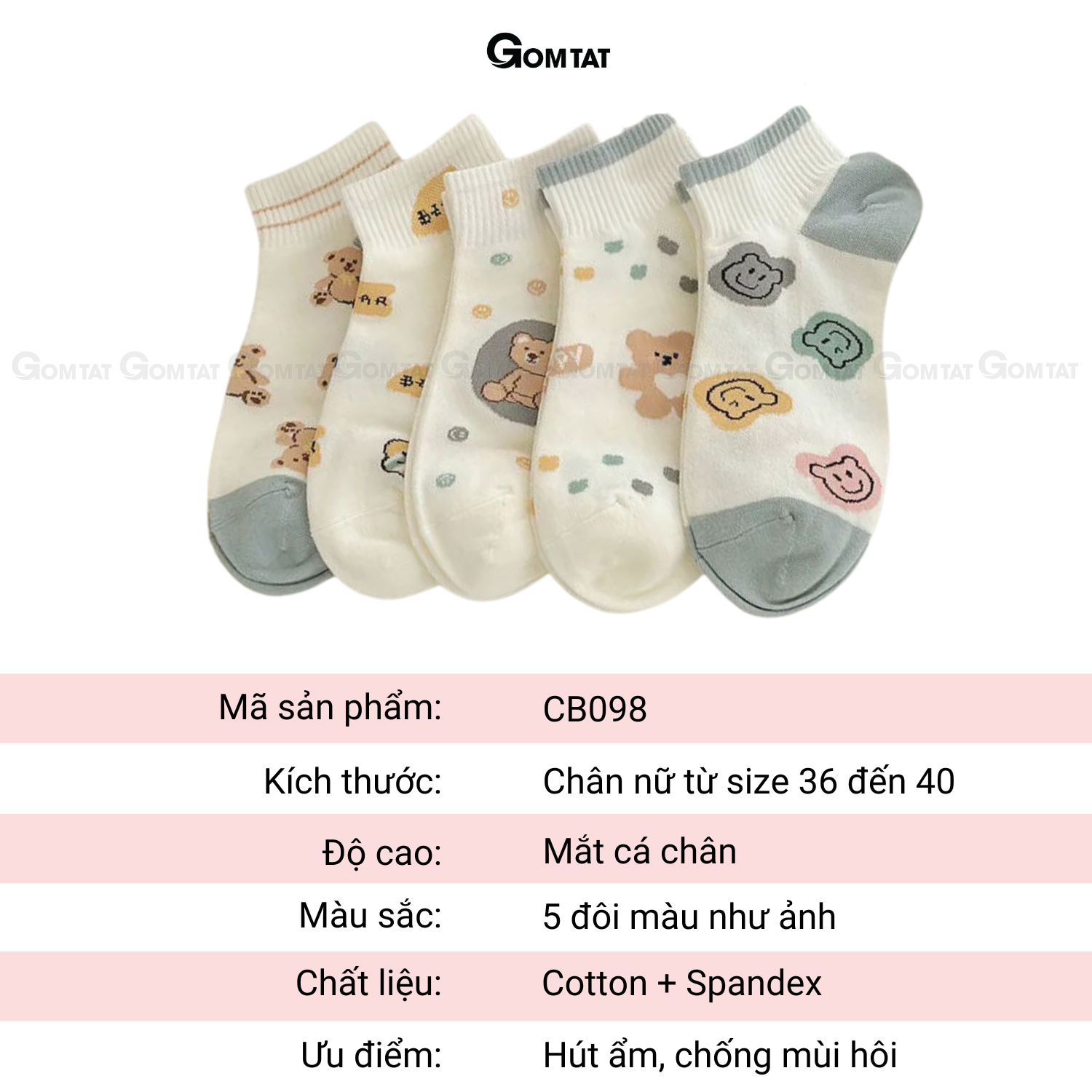 Set 5 đôi tất vớ nữ cổ ngắn UYE-CBCN_thumbnail_37