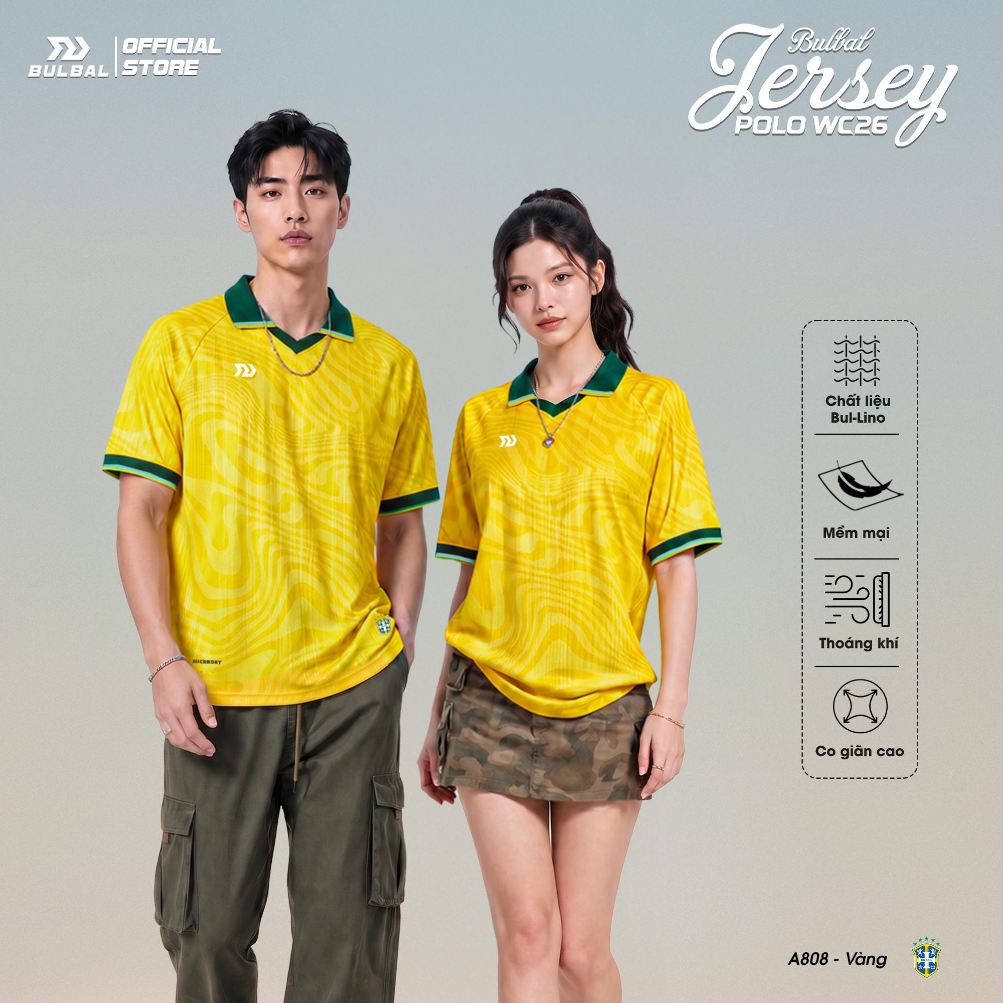 BST Áo Bóng Đá Bulbal Polo Jersey WC26 Vải Dệt Vân Thoáng Khí Thể Thao Đương Đại_thumbnail_5