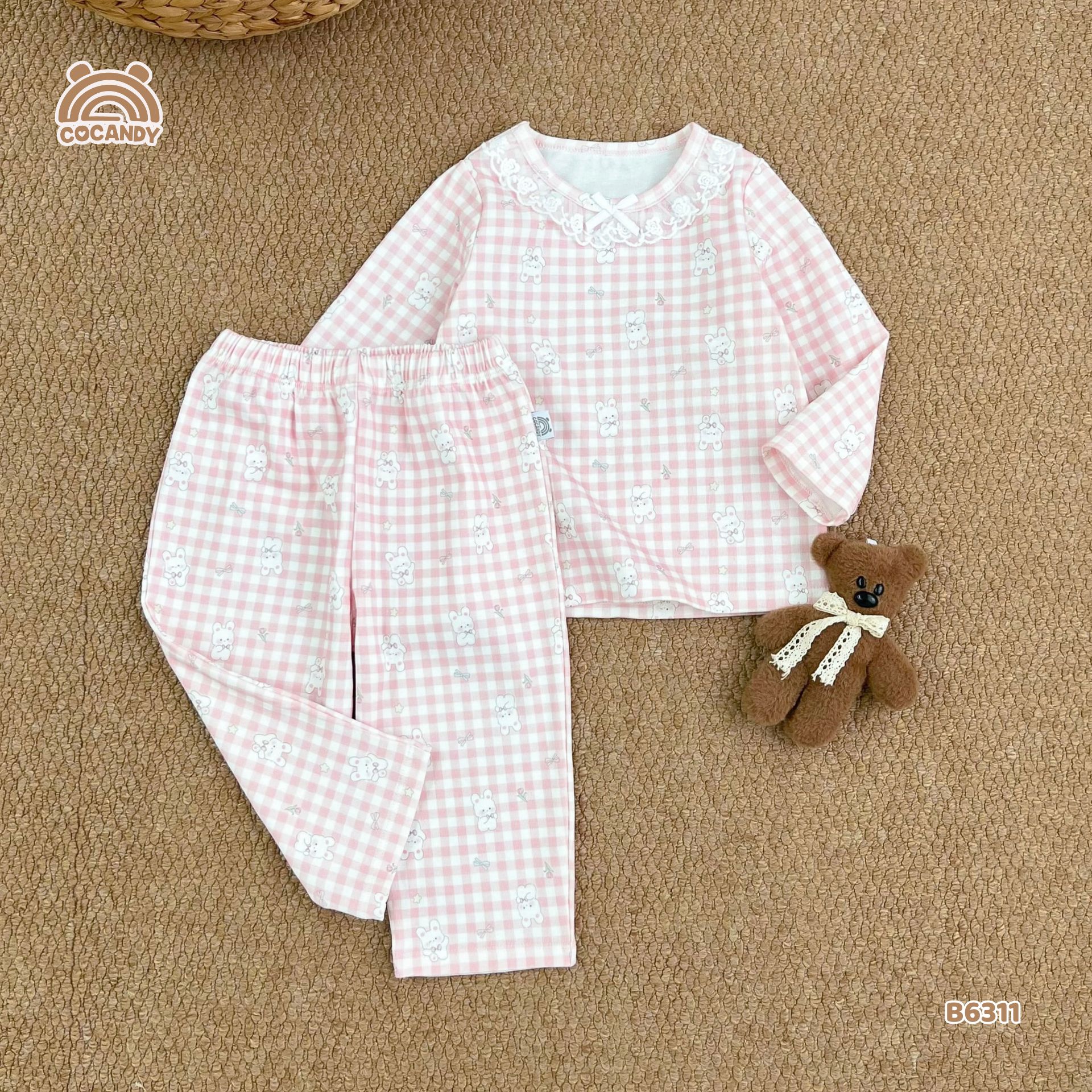 Bộ dài caro HỒNG hình thỏ hoa_thumbnail_1