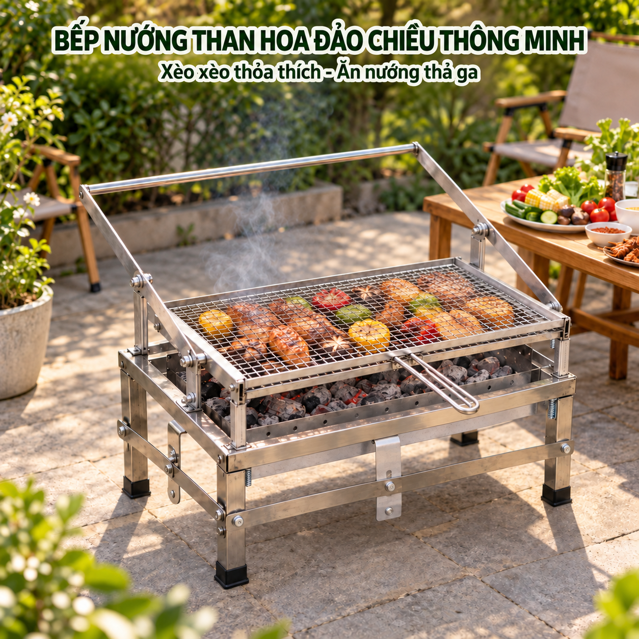 Bếp Nướng Than Hoa Đảo Chiều Thông Minh
