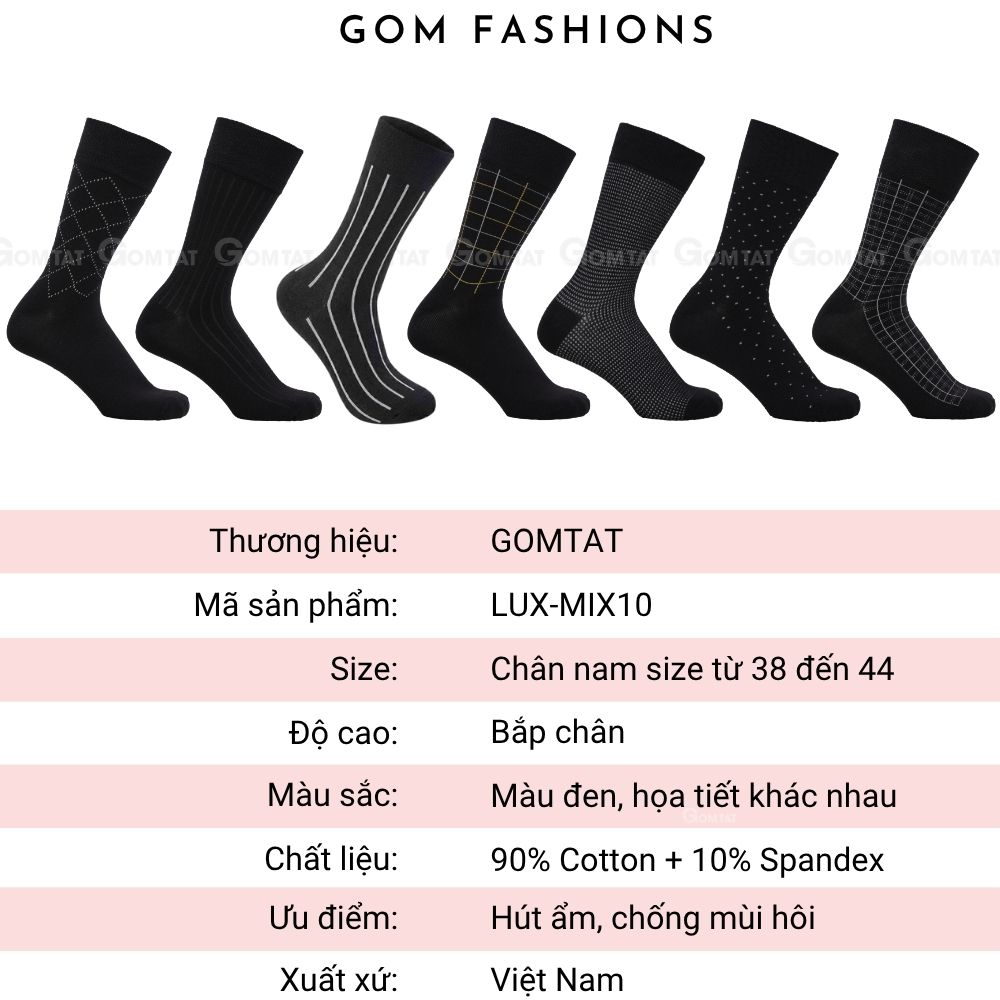 Combo tất giày tây họa tiết LUX-MIX-CB_thumbnail_48