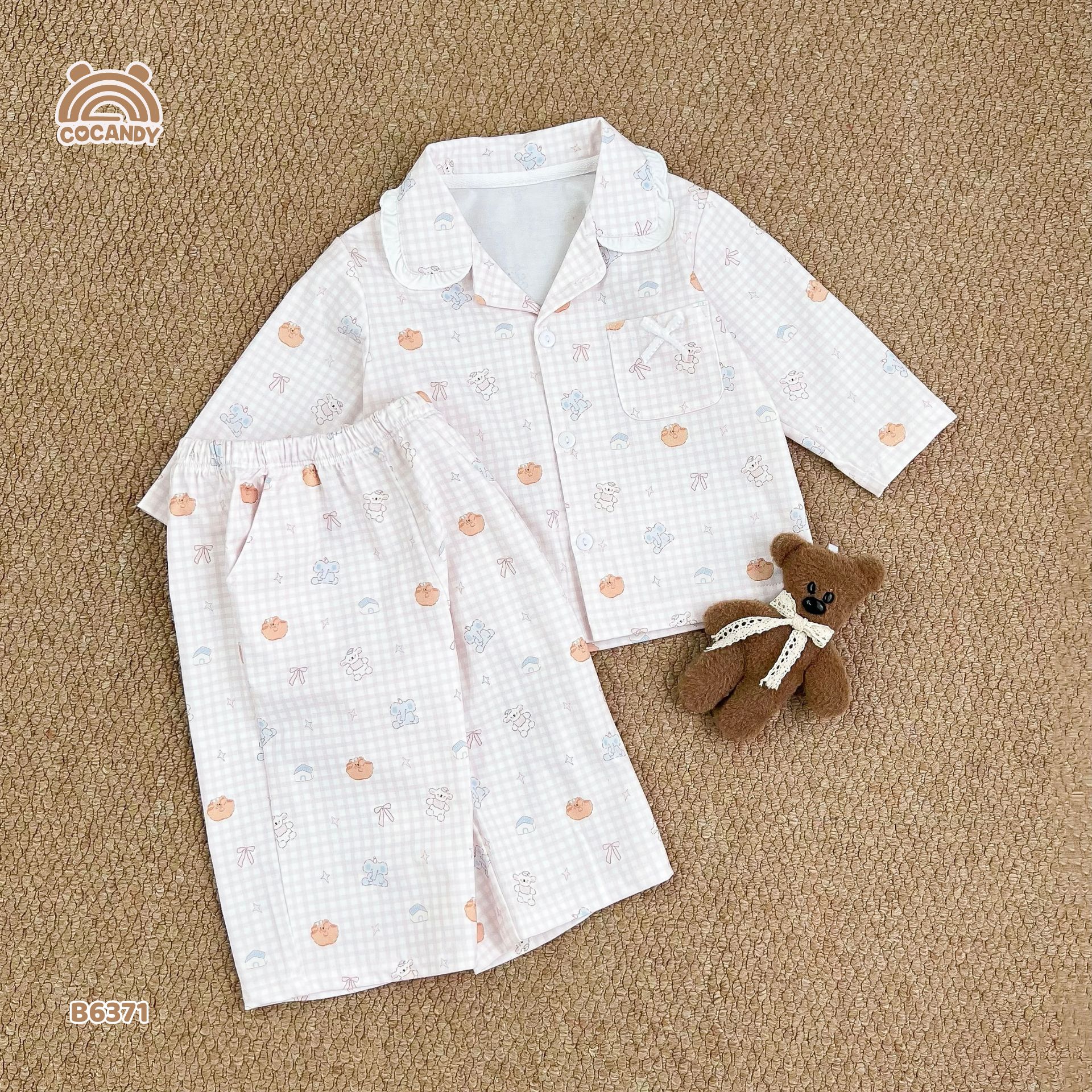 Bộ dài pijama HỒNG gấu nơ_thumbnail_2