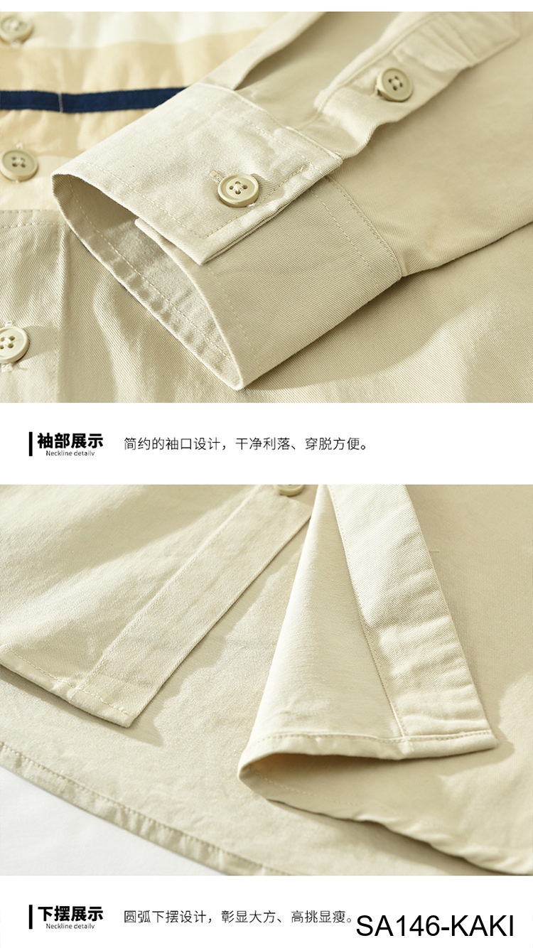 SA146 - Áo sơ mi nam dài tay phong cách Nhật Bản, chất cotton 100%, form rộng trẻ trung, phối sọc ngang thời thượng_thumbnail_15