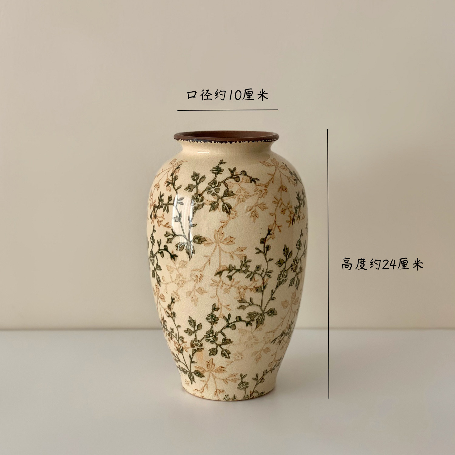 Bình gốm sứ cắm hoa họa tiết dây hoa miệng tròn_thumbnail_5