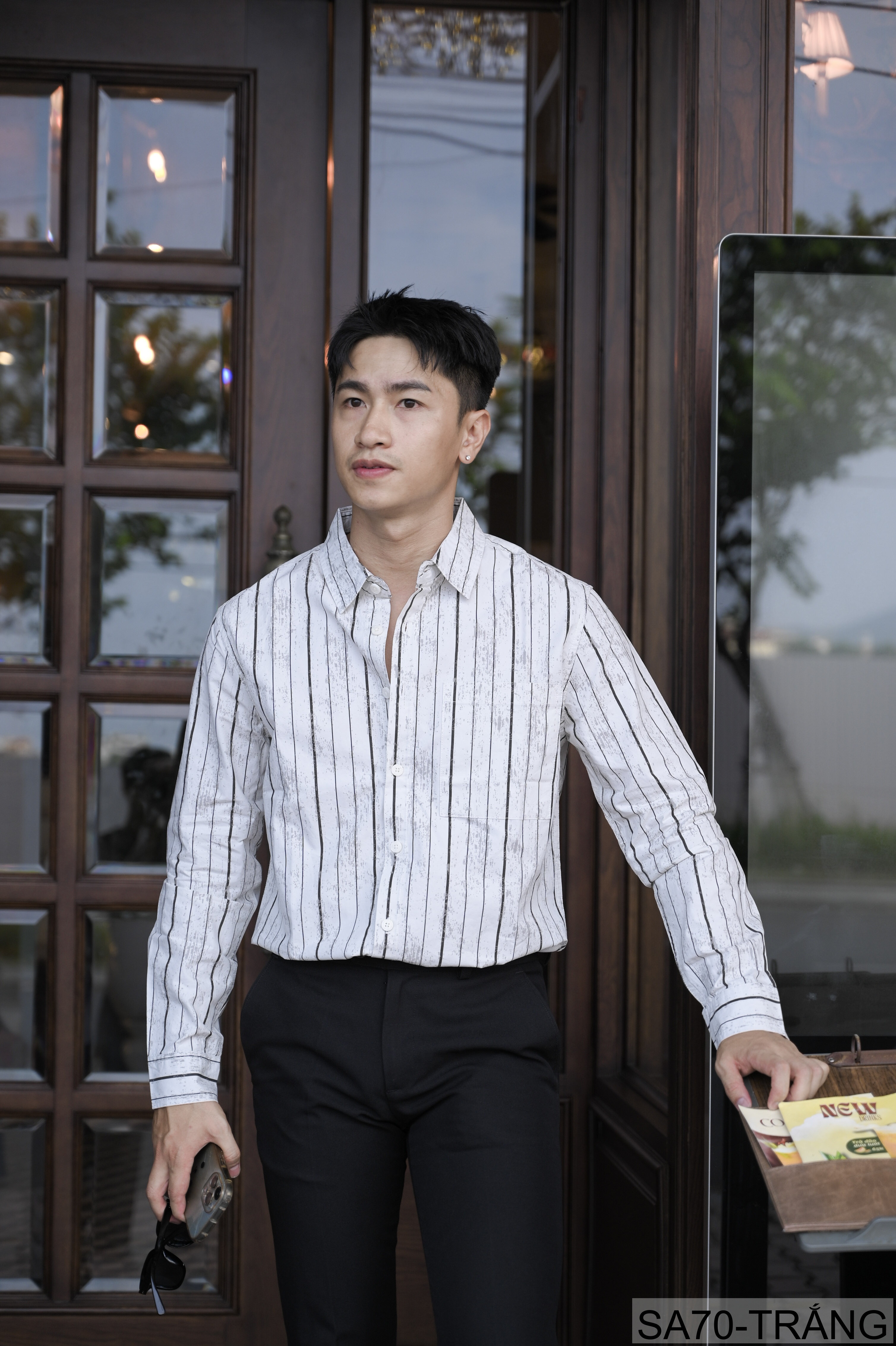 SA70 - Áo sơ mi nam kẻ sọc phong cách Nhật Bản, chất cotton mềm, dáng rộng thoải mái_thumbnail_4