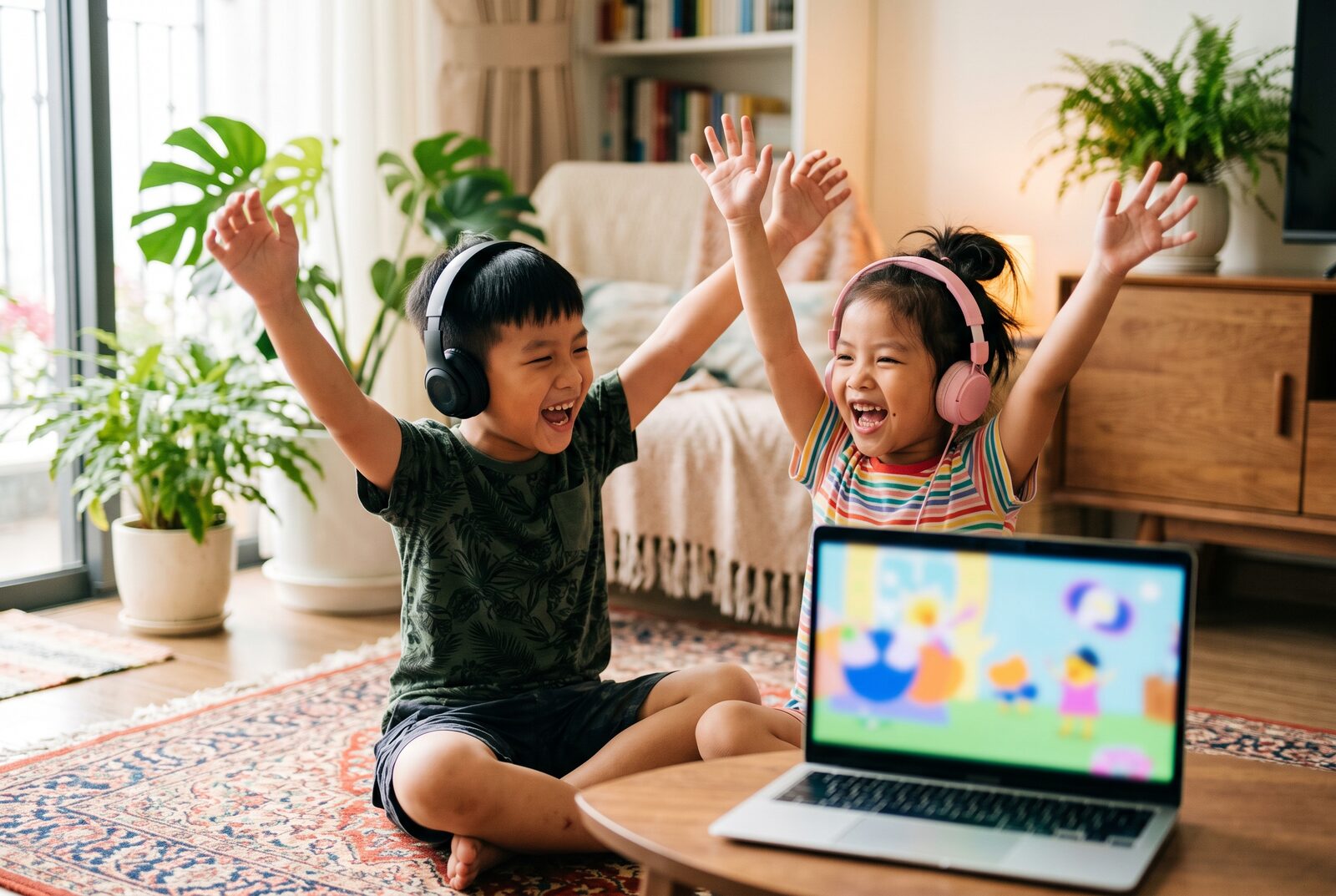 Các bé hát theo bài hát Tiếng Anh tại nhà