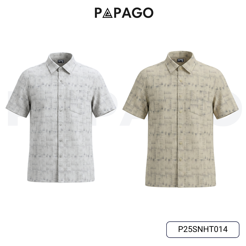 Combo 2 Áo Sơ Mi Nam PAPAGO Vải Xô Đũi Họa Tiết Thoáng Mát Dễ Mặc, Quà Tặng Bố, Đi Biển - CB2SNHT014_thumbnail_4