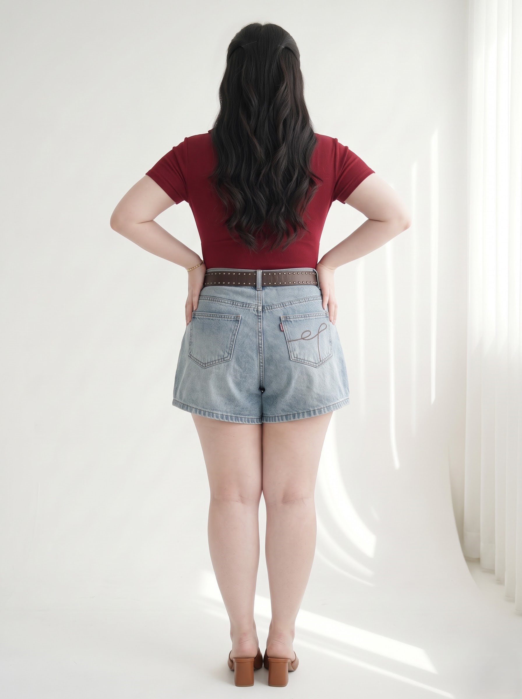 Quần Short Jean Thêu Túi Bigsize Nữ Dễ Phối Đồ - Xanh Jean, Trắng, Nâu - Vừa 55–90kg - T-QSJ1328_thumbnail_3