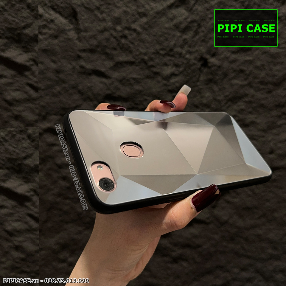 Ốp Lưng Oppo F5 - Kim Cương 6D - Bạc_thumbnail_2