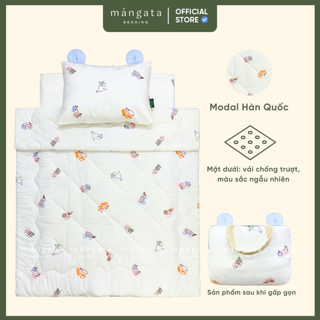 Mẫu Xe cẩu nhí - Bộ chăn gối gấp gọn đi học_thumbnail_1