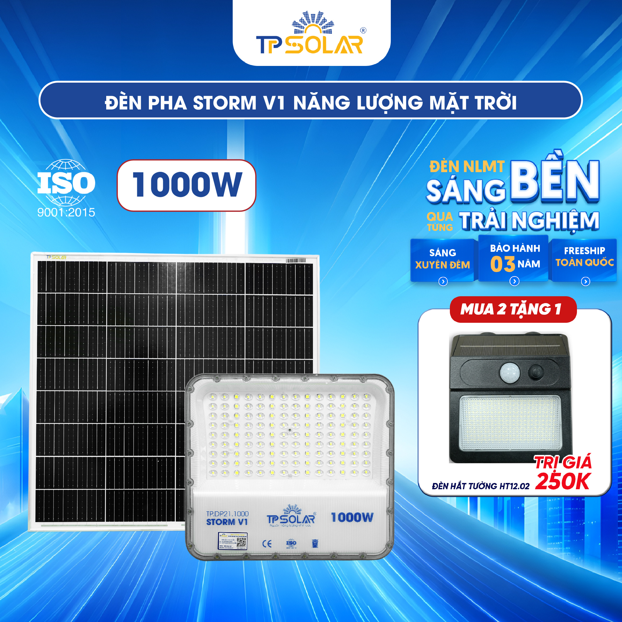 Đèn pha STORM V1 năng lượng mặt trời TP SOLAR PRO DP21