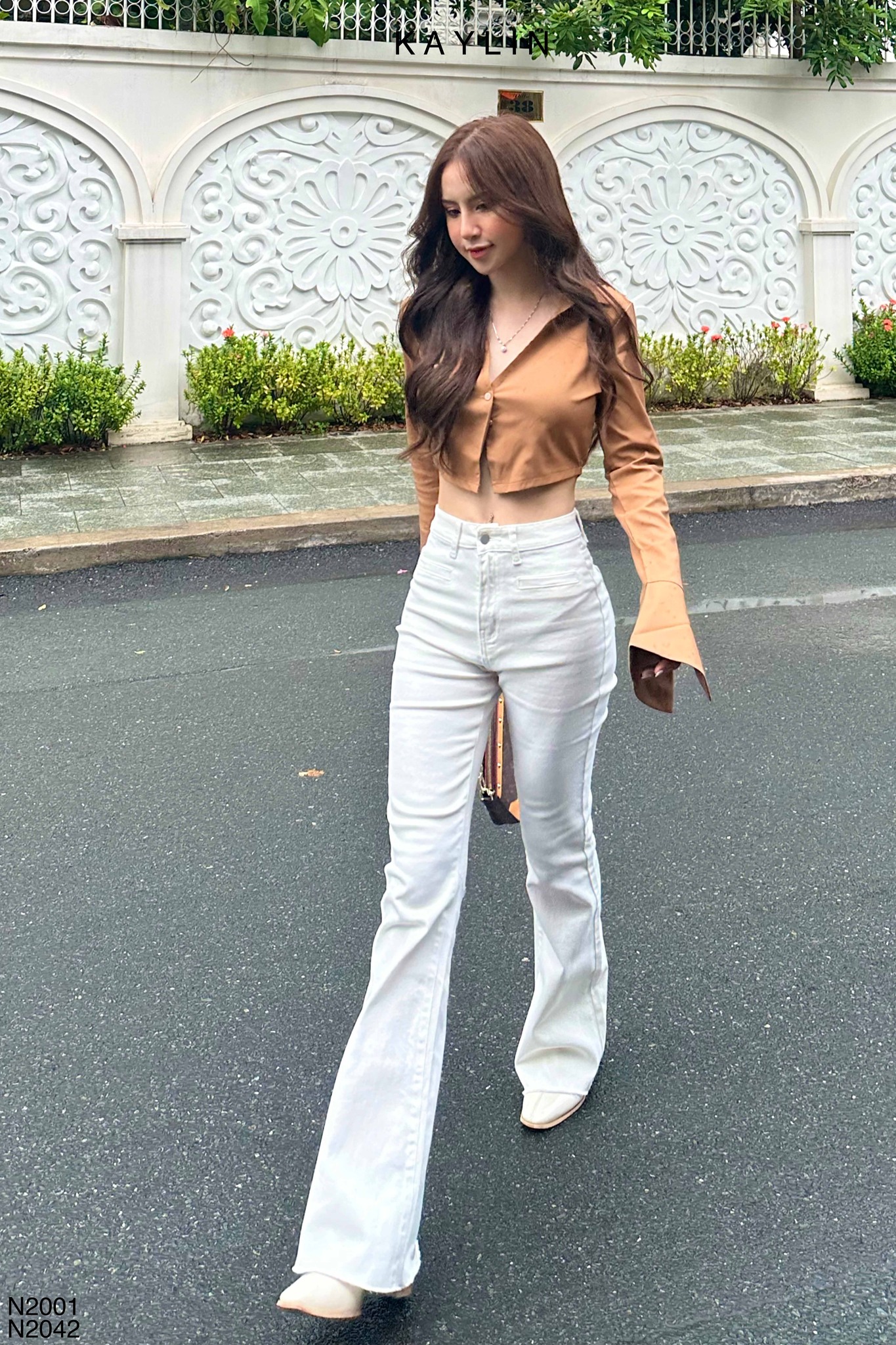 Quần Jean Loe Phối Túi Cắt Lai KAYLIN