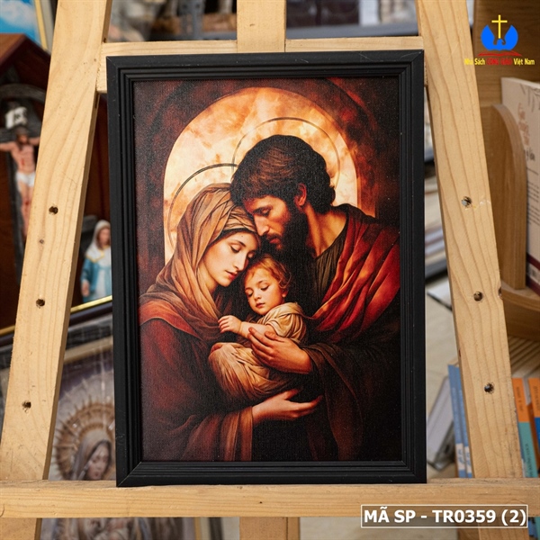 Tranh Gia Đình Thánh Gia 25x35cm khung Hàn Quốc