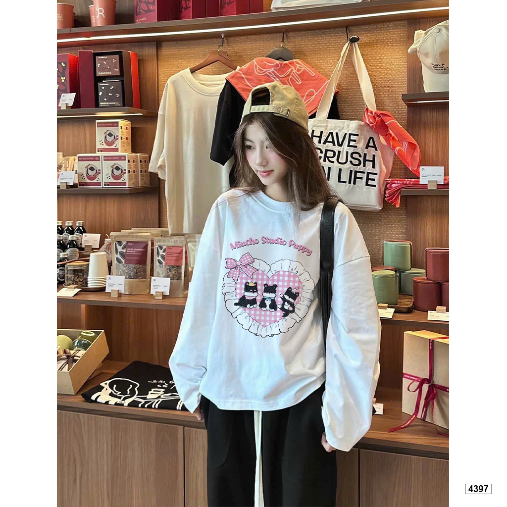 Áo thun tay dài nữ puppy love form boxy Miucho 4397_thumbnail_3