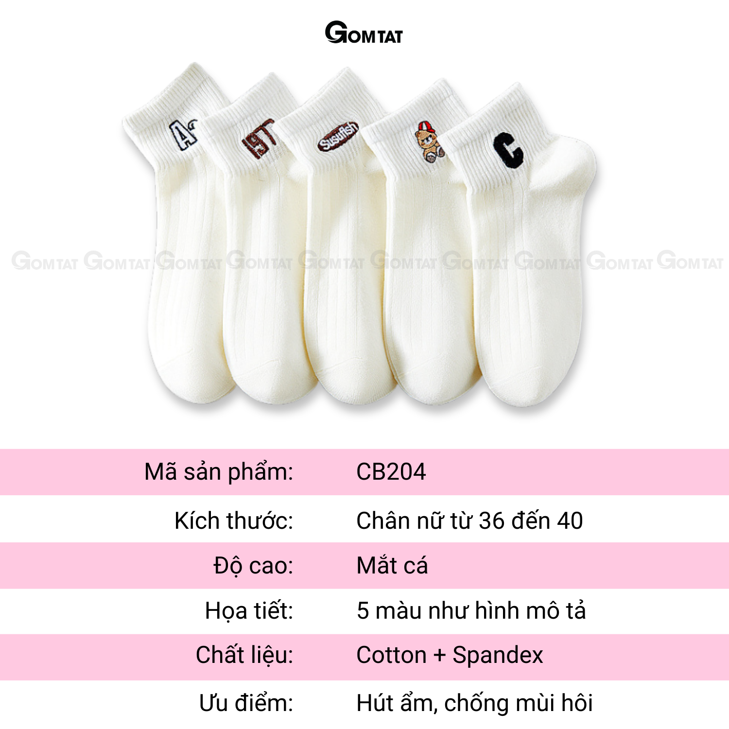 Set 5 đôi tất vớ nữ cổ ngắn UYE-CBCN_thumbnail_126