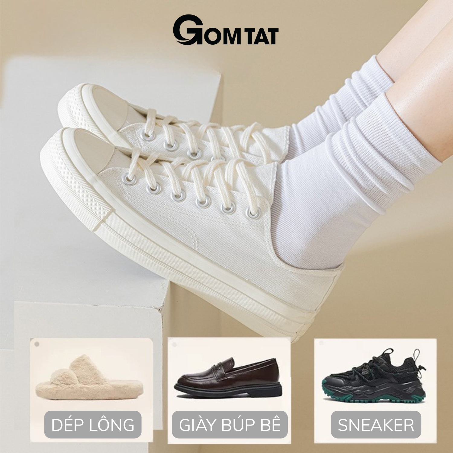 Combo 6 đôi tất nữ cổ trung GOMTAT dệt kim, vớ chân nữ trơn màu mềm mịn thoáng khí - OAS-1703-CB6_thumbnail_4