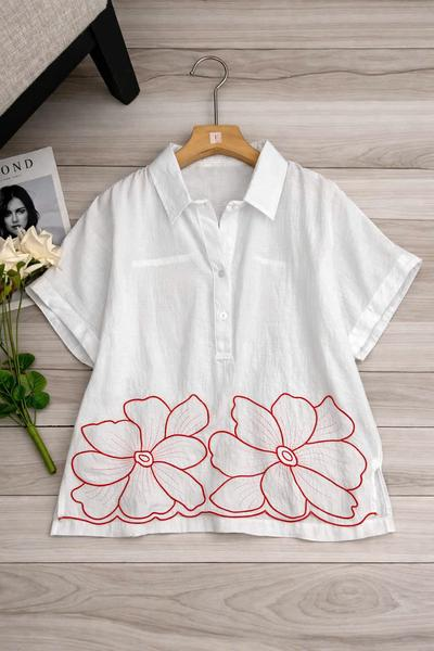 Áo sơ mi polo thêu hoa tà trước_thumbnail_0