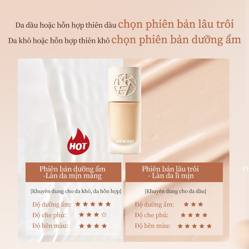 [MEIKING] Kem nền Meiking Skin Veil kiềm dầu lâu trôi 30g