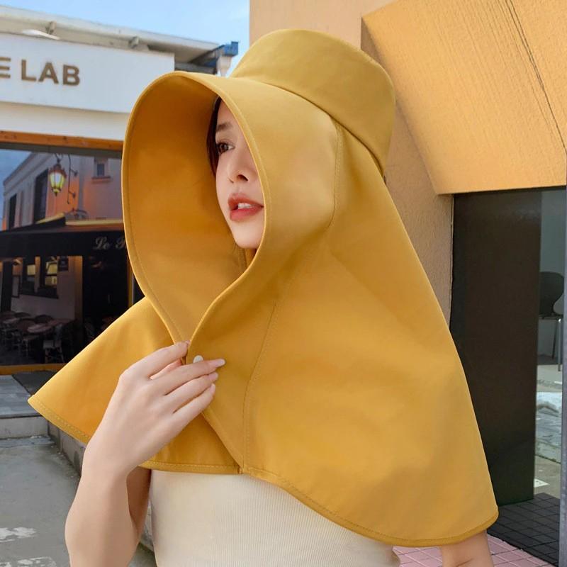 Mũ Nón Chống Nắng Vành Rộng Polyester 8.5cm Bảo Vệ Mặt Cổ Tia UV Thời Trang Mùa Hè nonchongnangnu_thumbnail_3