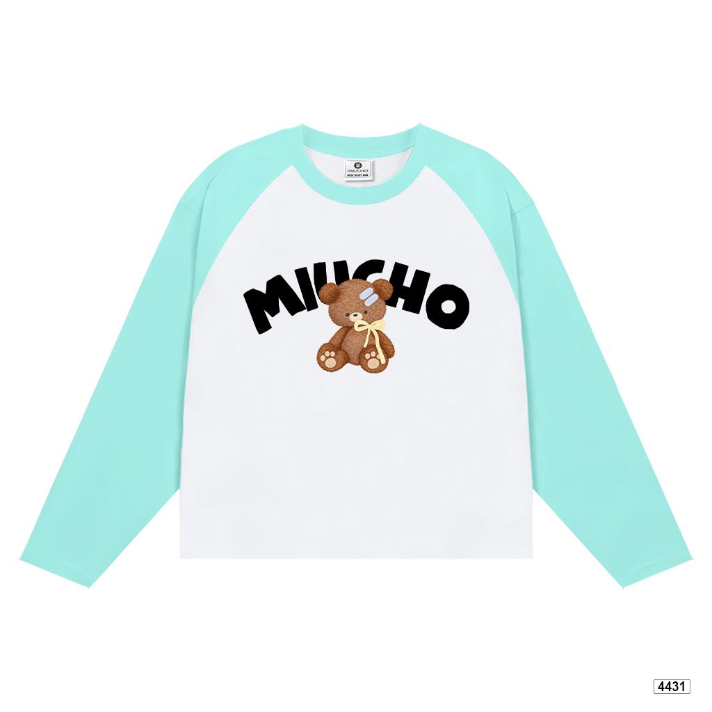 Áo thun tay dài form boxy gấu raglan Miucho 4431_thumbnail_9