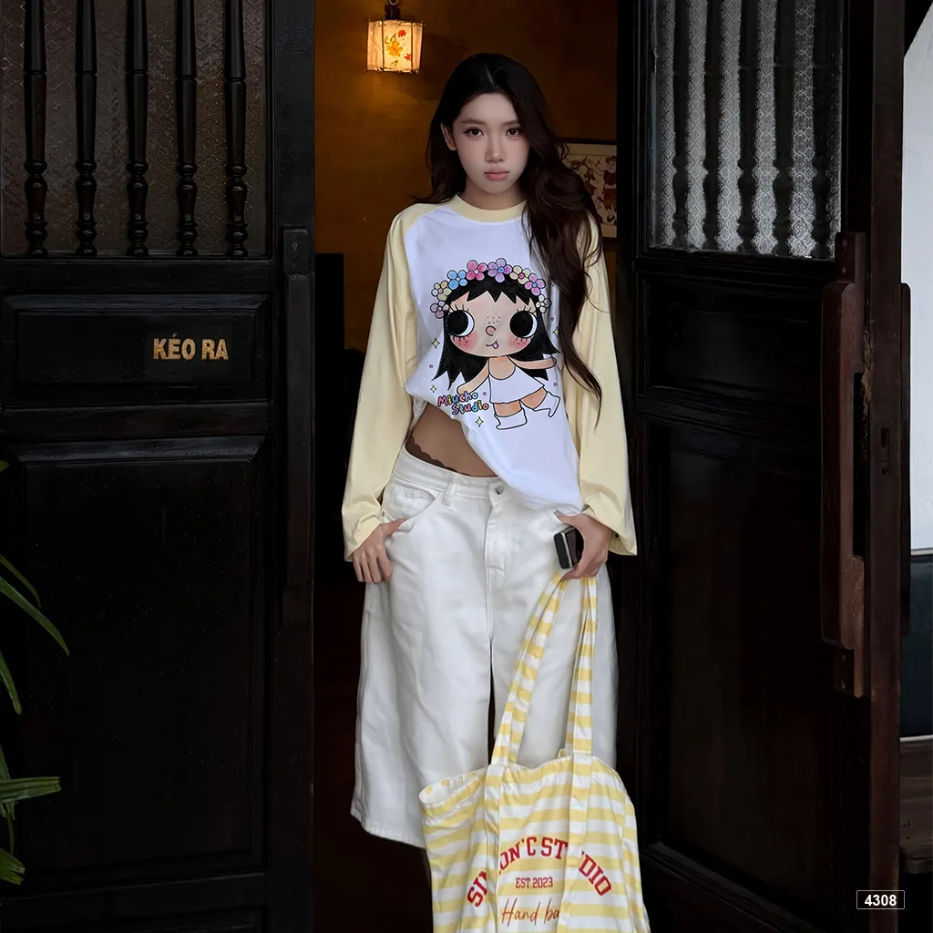 Áo thun tay dài unisex form boxy Miucho 4908_thumbnail_6