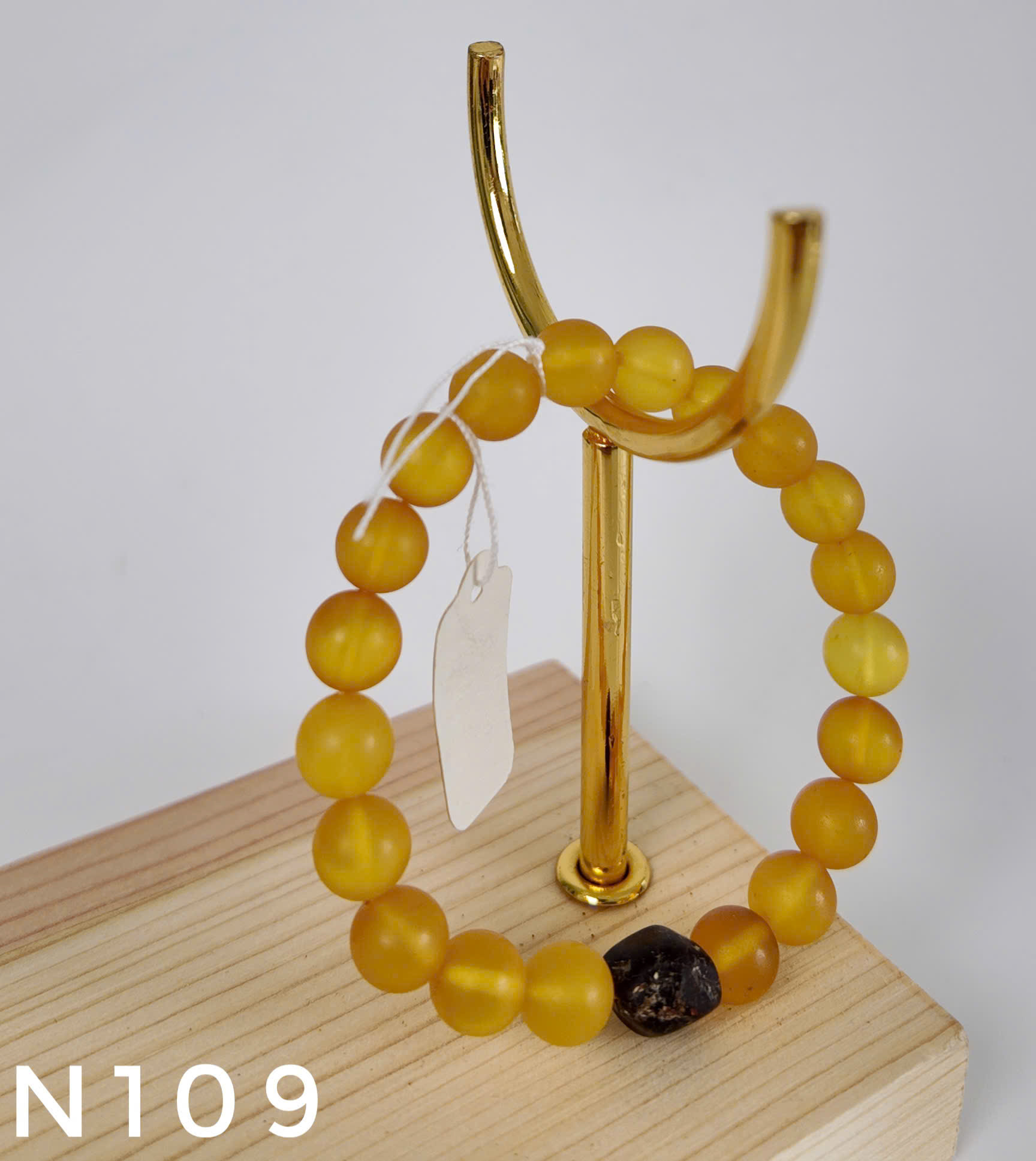 Vòng Tay Hổ Phách Mật Lạp Mix Rêu Đầm Lầy Thô – N109