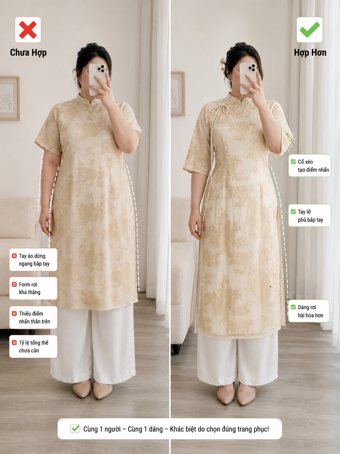 Ảnh giới thiệu điểm nổi bật set áo dài hoa nổi bigsize V-SET023