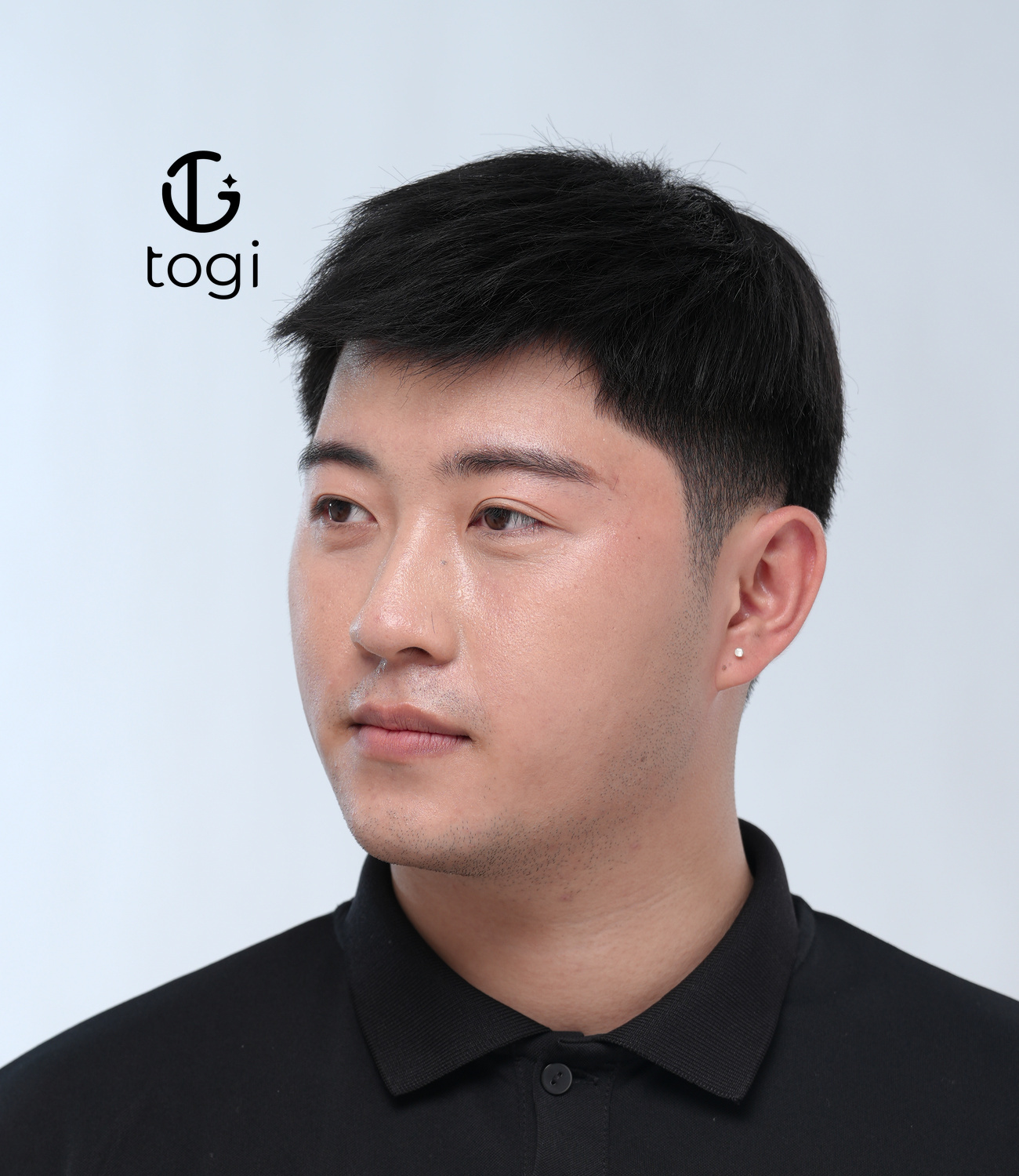 Tóc giả nam Basic mái chéo cho tóc hói làm từ tóc thật_thumbnail_2