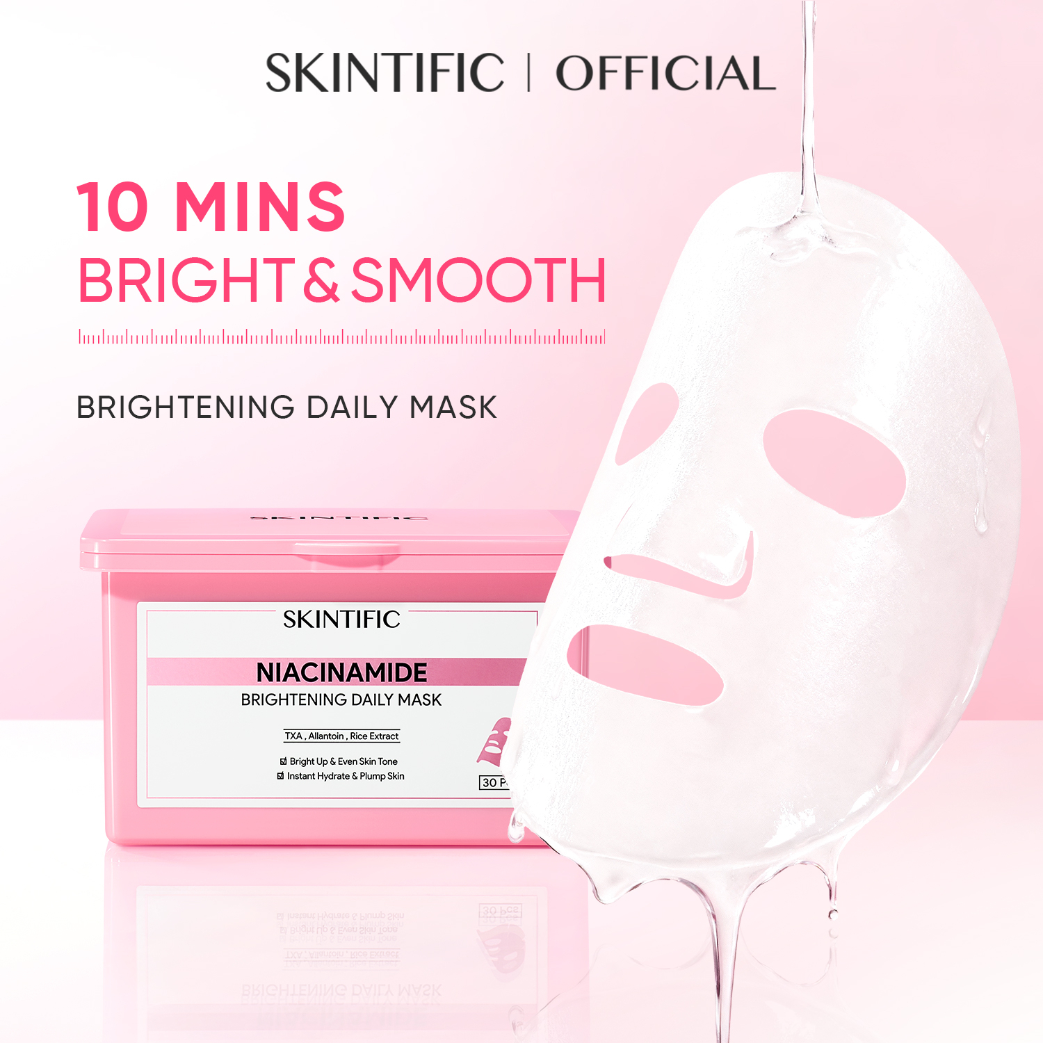 SKINTIFIC Niacinamide Brightening Mask 30 Sheets