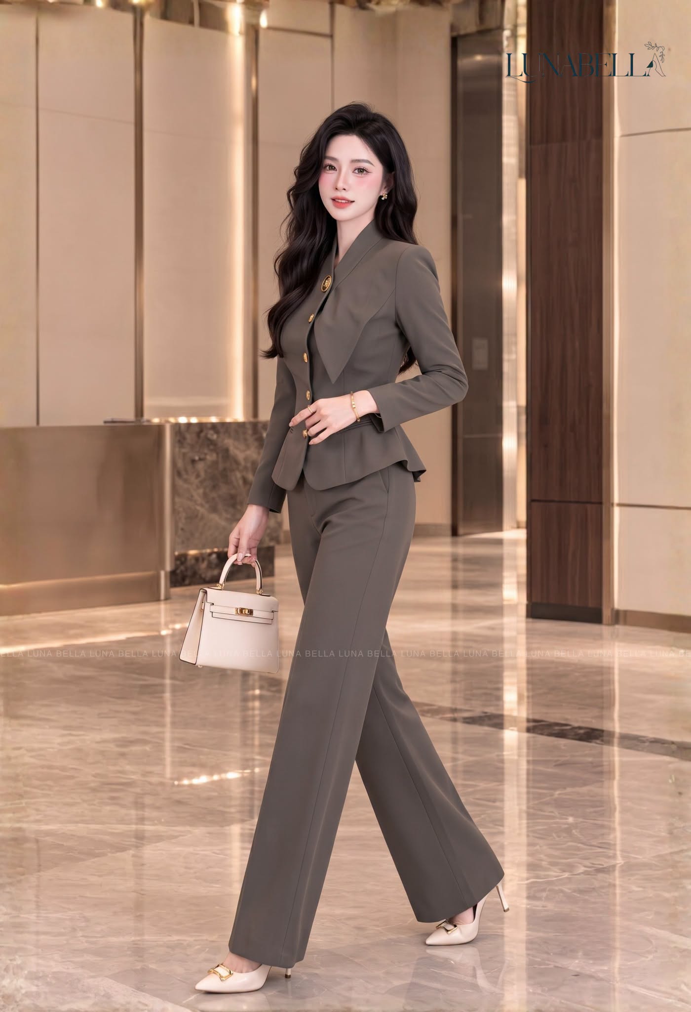 Quần dài xuông EVREN màu GHI