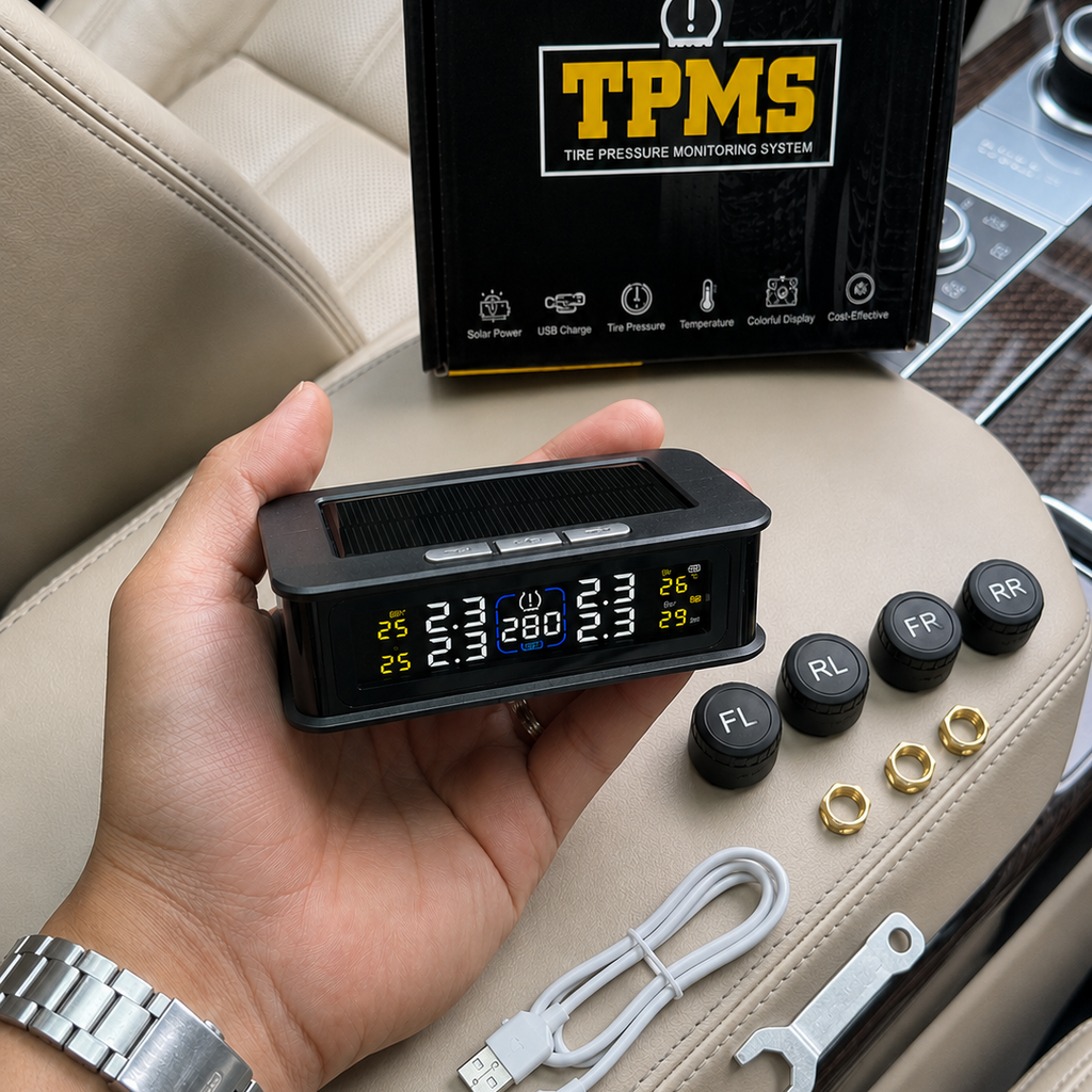 Cảm Biến Áp Suất Lốp Ô Tô TPMS Sạc NLMT Lõi Đồng