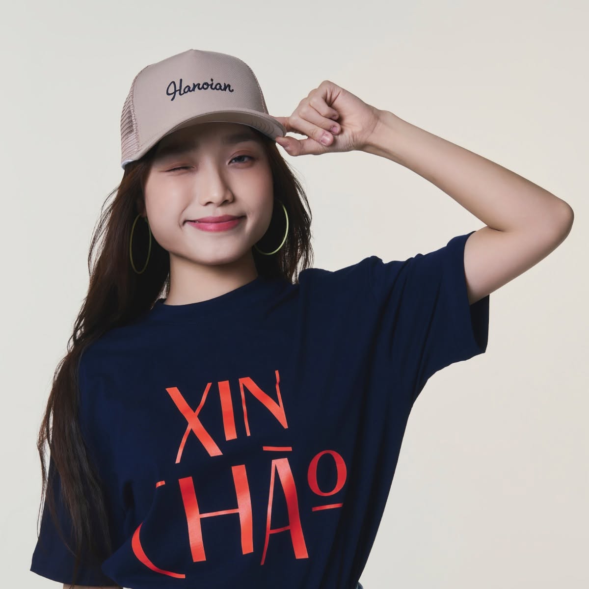 Áo Thun CROISÉ SALUT HANOI Màu Ghi Xám In Chữ Xanh Mint Dáng Rộng Unisex Tối Giản Vintage Nam Nữ_thumbnail_10