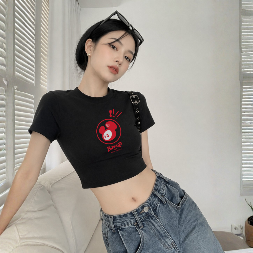 Áo Croptop nữ hình gấu Poppop - Loza CR8589_thumbnail_2