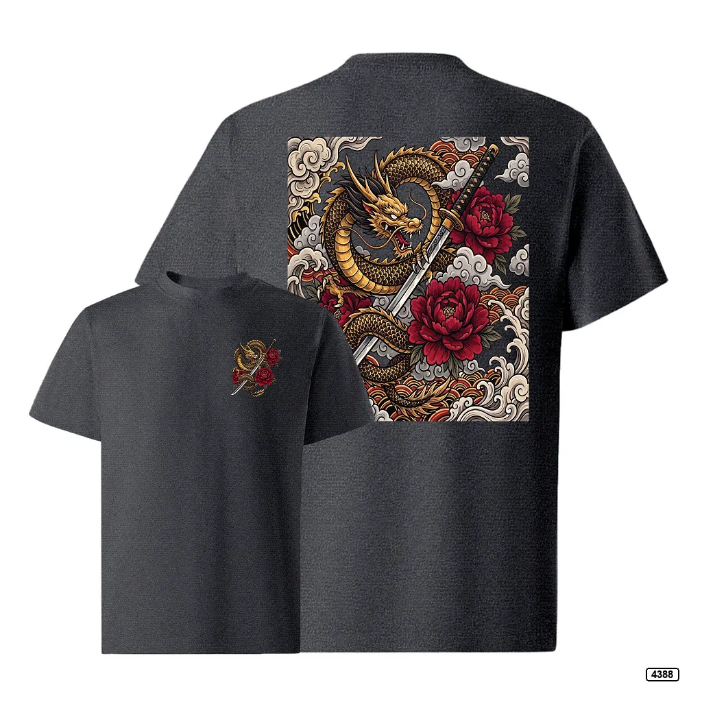 Áo thun nam dragon rose form rộng TeePrint 4388_thumbnail_1