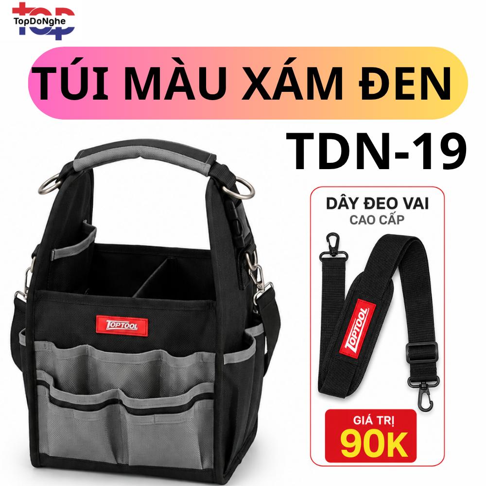 Túi Đựng Đồ Nghề Đeo Vai Top Đồ Nghề TDN-19 Top Tool Vải Oxford 1680D, Túi Dụng Cụ Thợ Điện Đeo Vai Nhiều Ngăn