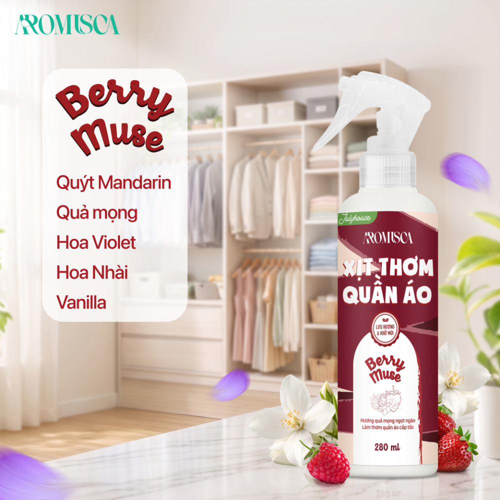 Xịt thơm quần áo Berry Muse Aromisca_thumbnail_5