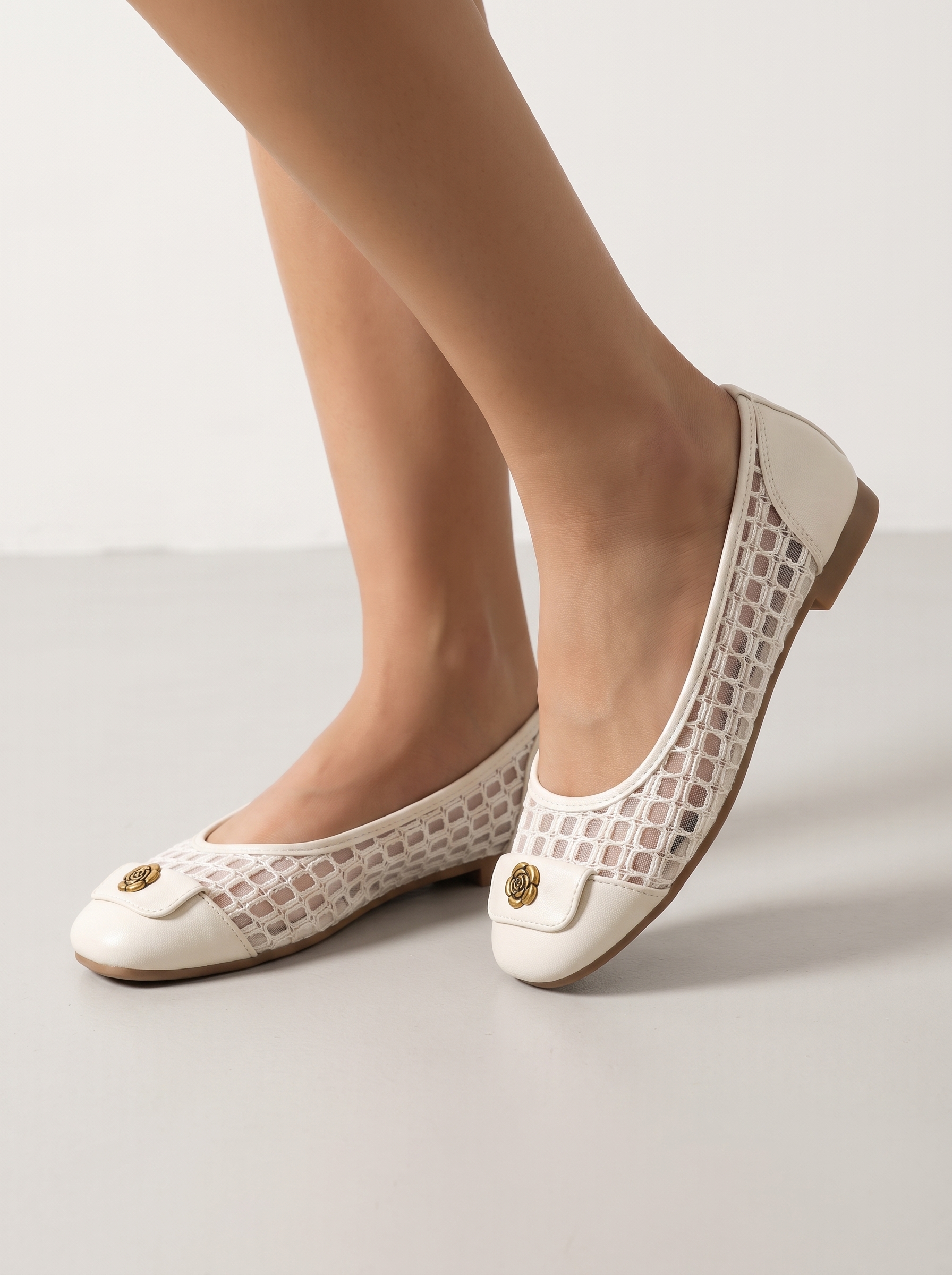 Giày búp bê CECILE GD103 màu trắng