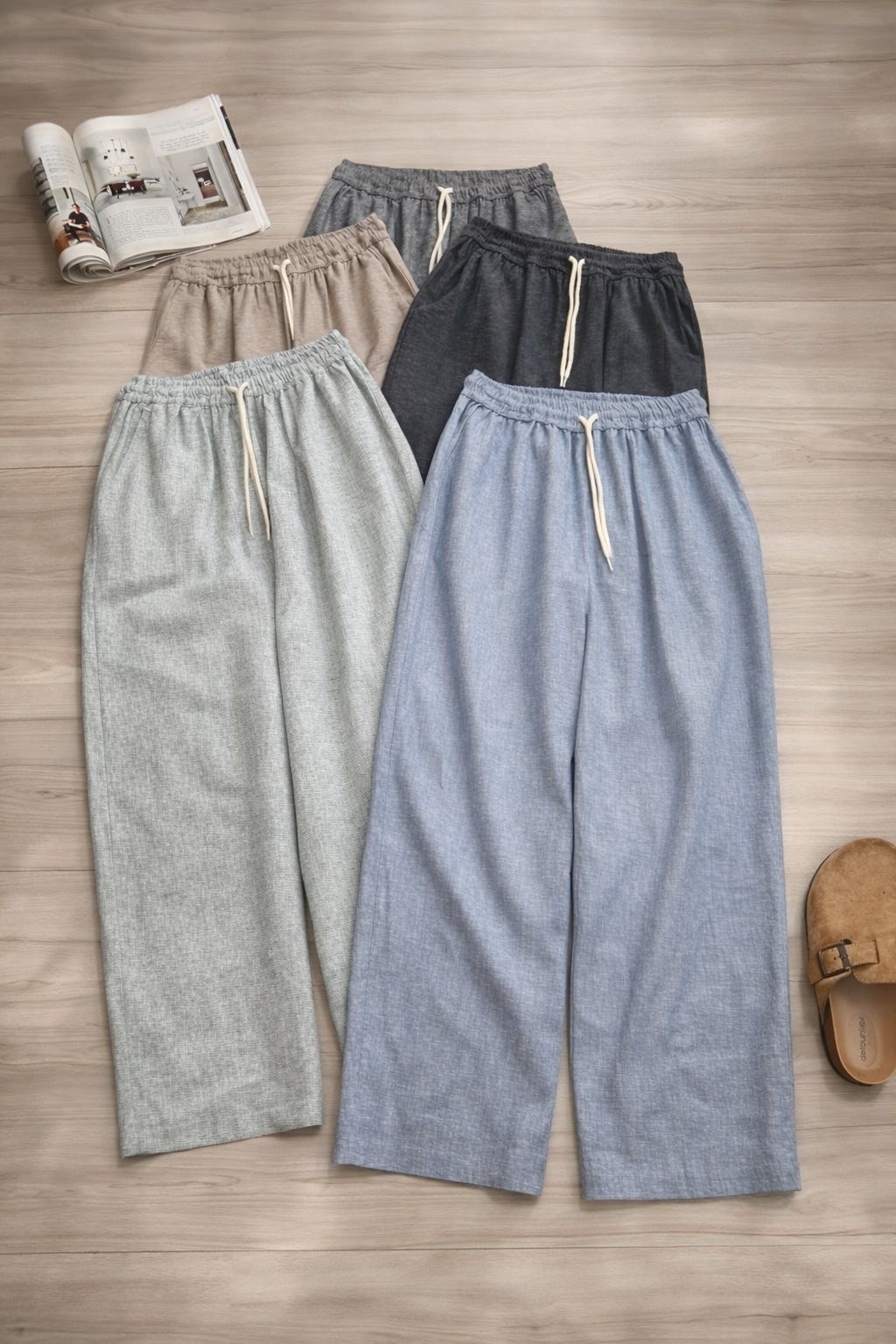 Quần suông linen bột lưng thun dây rút_thumbnail_1
