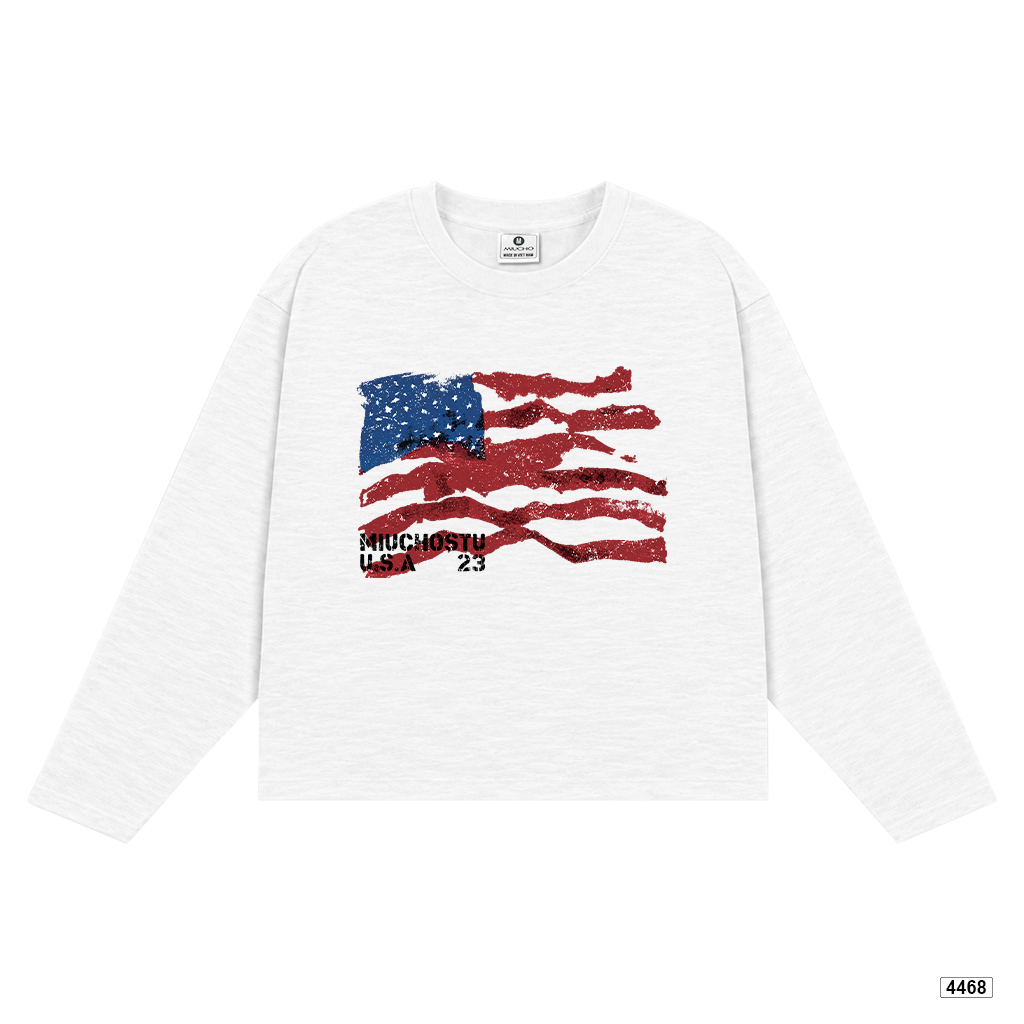 Áo tay dài unisex form boxy cotton xược thoáng mát Miucho 4468_thumbnail_0
