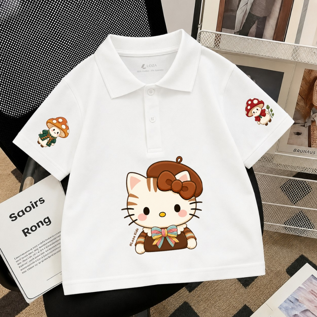 Áo polo cho bé gái hình Hello Kitty nhiều mẫu - Loza Kids PL008_thumbnail_3